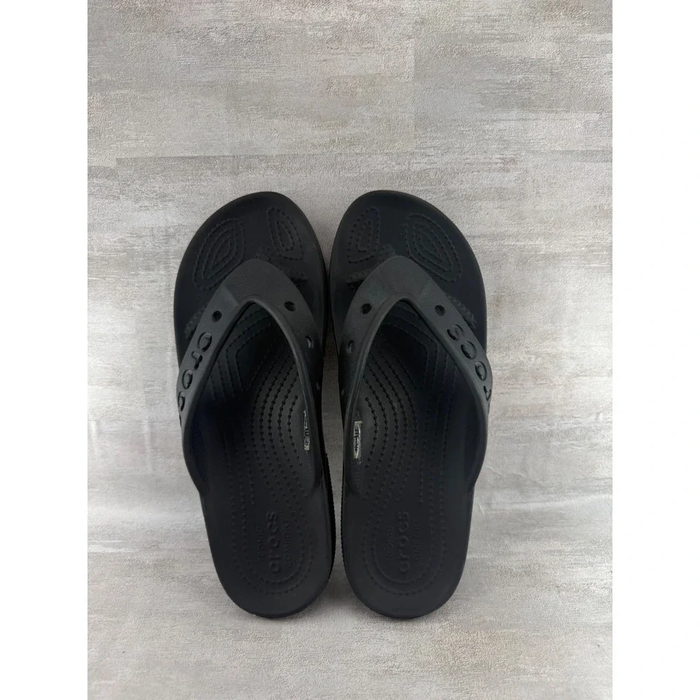 Crocs Athens Flip Flops Black Unisex Mens 6 Womens 8 Comfort Sandals 208192